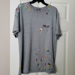 Dior (gray) Oversized Paint Splatter T-Shirt
